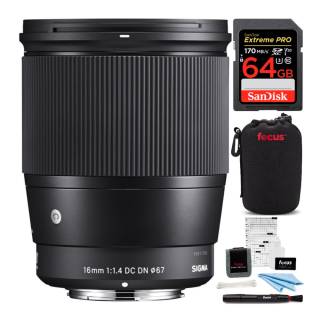 Sigma 16mm f/1.4 DC DN Contemporary Lens for Micro Four Thirds Kit
