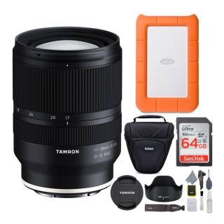 Tamron Di III RXD 17-28mm f/2.8 Lens Bundle with LaCie 1TB External Portable Hard Drive and Accessory