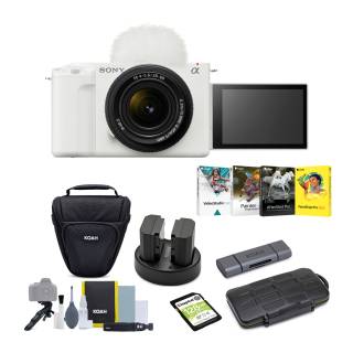 Sony Alpha ZV-E1 Full-frame Mirrorless Vlog Camera with 28-60mm Lens (ILCZV-E1/B, White) Bundle