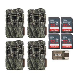 Browning Defender Pro Scout MAX Trail Camera with 32 GB Memory Card (4-Pack) and Card Reader