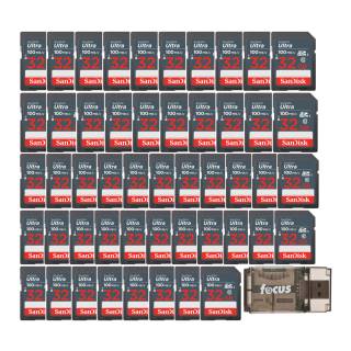 SanDisk 32GB Ultra SDHC UHS-I Memory Card (50-Pack) with USB 2.0 Card Reader