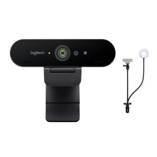 Logitech 4K Pro Webcam & Knox Gear Selfie Ring Light With Webcam Stand