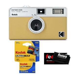 Kodak H35 Half Frame 35mm Camera (Sand) with Kodak 400 35mm Roll Film Kit