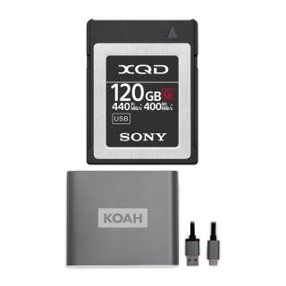 Sony 120GB XQD G Series Memory Card with Koah Reader Bundle