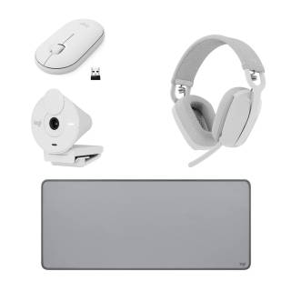 Logitech Zone Vibe 100 Wireless Headphones, Brio 300 Webcam, Pebble M350 Mouse, Studio Series Desk Mat, Off White/Grey-99fd510c705a9c56.jpg