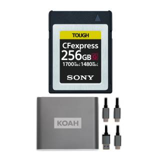 Sony 256GB TOUGH CEB-G Series CFexpress Type B Memory Card with Koah Reader Bundle