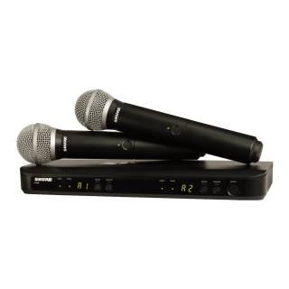Shure BLX288/PG58 Wireless Vocal System with H11 Frequency Band, Power Supply, Handheld Transmitters