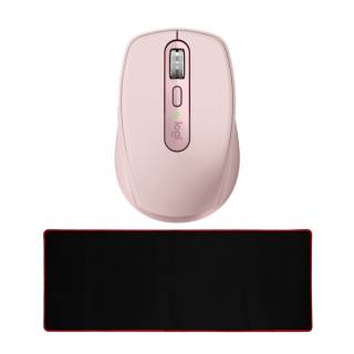 Logitech MX Anywhere 3 Compact Performance Mouse (Rose) & Kratos Extended Mouse Pad Bundle