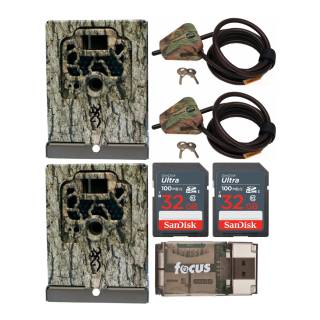 Browning Trail Cameras Security Box (2-Pack) Python Cable Locks, 32GB SD Cards, and USB Card Reader