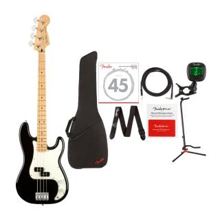 Fender Player Precision Electric Bass Guitar - Maple Fingerboard - Black - Value Bundle