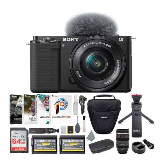 Sony Alpha ZV-E10 APS-C Mirrorless Vlog Camera with 16-50mm Lens (Black) Content Creator's Bundle