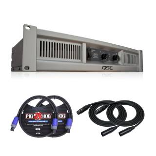 QSC GX3 300 Watt 8 Ohm Power Amplifier with XLR Cables (2) and Speakon Cables (2)