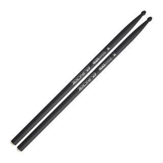 Techra Black Diamond Comfortable, Rubber-Tip 5A Long Life Durable Non-Vibrating Drumsticks (Black)
