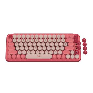 Logitech POP Keys Wireless Mechanical Keyboard With Custom Emoji Keys - Heartbreaker Rose
