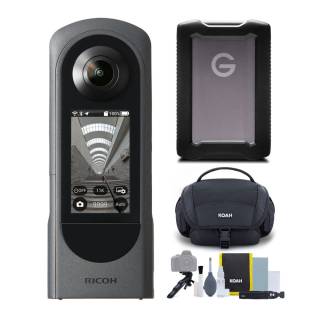 Ricoh Theta X 360-Degree Camera with 5 TB Portable Hard Drive and Accessory Kit