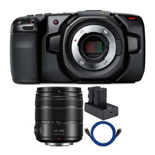 Blackmagic Design Pocket Cinema Camera 4K w/ Panasonic 14-140mm Lens Bundle