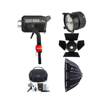 Aputure LS 600X Pro (V-Mount) w/Dome, Fresnel, Barndoors & Camera System Gadget Bag