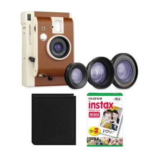 Lomo'Instant Mini Camera with 3 Lenses San Remo Edition Instax Film (2-Pack) and Instax Album Bundle