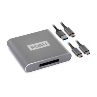 KOAH Pro Type-C CFexpress Type B Reader - Compact Aluminum Shell , Type-C Connector, USB3.2 , 10Gbps - Includes 2 cable