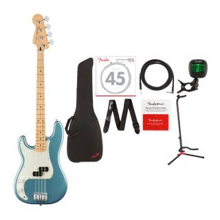 Fender Player Precision Electric Bass Guitar - Maple LH Fingerboard - Tidepool - Value Bundle