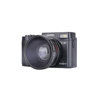 AKITO C30 Digital Camera with Video (Black) Kosher, No WiFi, No Bluetooth