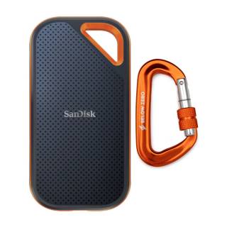 SanDisk 1TB Extreme PRO Portable SSD V2 (Up to 2000MB/s) with Below ZeroHeavy Duty Carabiner with Locking Clip bundle