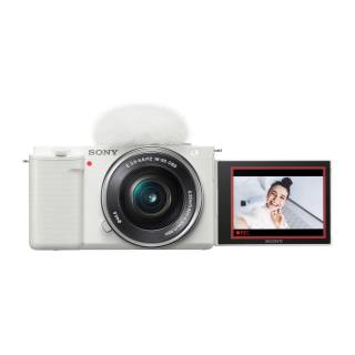 Sony Alpha ZV-E10 APS-C Interchangeable Lens Mirrorless Vlog Camera with 16-50mm Lens (White)