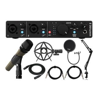 Arturia MiniFuse 2 USB-C Audio Interface Bundle with Dynamic Microphone and Recording Accessories