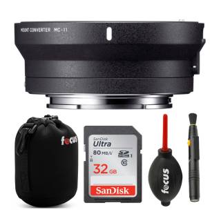 Sigma MC-11 Lens Mount Converter (Canon EF to Sony E-Mount) with 32GB SD Card and Accessory Bundle-df2b8f54b1466195.jpg