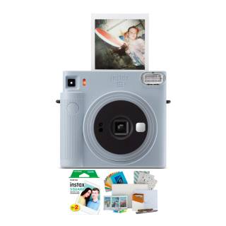 Fujifilm Instax Square SQ1 Instant Camera (Glacier Blue) Film Bundle with Photobox Keepsake Accessory Kit