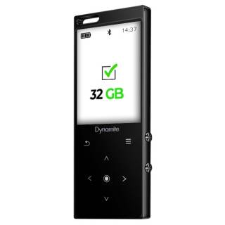 Samvix Dynamite 32GB Kosher MP3 Player with Bluetooth, Touchscreen, and Voice Recorder (Black)