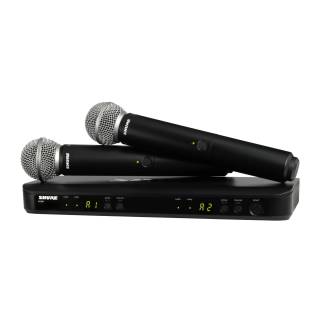 Shure BLX288/SM58 H11 Frequency Band Easy to Setup Wireless Dual Microphone System (Silver)