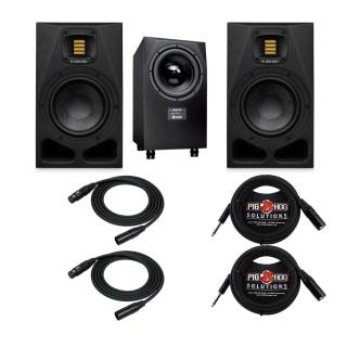 ADAM Audio A7V Powered Two-Way Studio Monitor (Pair) with Mk2 Powered Studio Subwoofer and Cables