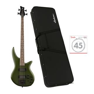 Jackson X Series Spectra Bass SBX IV 4-String Guitar (Matte Army Drab) with Jackson Hardshell Gig Bag and Strings