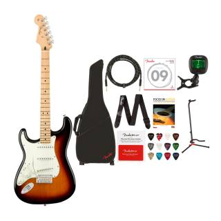 Fender Player Stratocaster Electric Guitar - Maple LH Fingerboard - 3 Color Sunburst Value Bundle