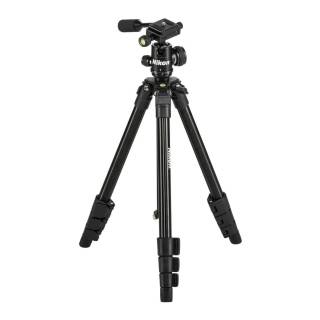 Nikon 16749 Compact Outdoor Four-Section Aluminum Alloy Expandable Tripod with Grip Handle (Black)