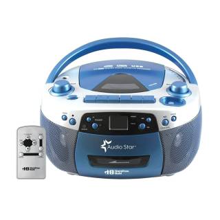 HamiltonBuhl 5050ULTRA Educational Boombox Home CD Player Recorder Blue