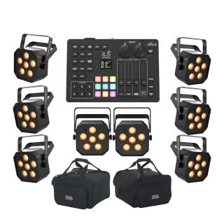 Chauvet DJ EZLink Par Q6BT ILS Quad-Color (RGBA) LED Light - 8 Pack with 2 Bags and ILS Command-fa9cba99f25a8a61.jpg