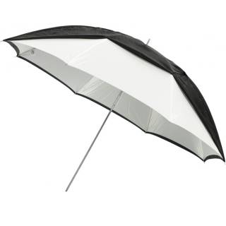 Westcott Optical White Satin Convertible Umbrella with Removable Black Cover (45-inch) removable cover