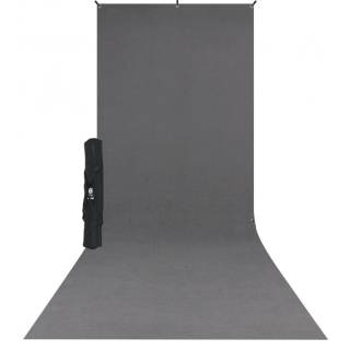 Westcott X-Drop Wrinkle-Resistant Sweep Backdrop Kit (Neutral Gray, 5' x 12') Includes lightweight stand, backdrop, and carry case
