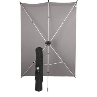 Westcott X-Drop Wrinkle-Resistant Backdrop Kit (Neutral Gray, 5' x 7') Includes lightweight stand, backdrop, and carry case