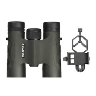 Vortex 10x28 Diamondback Binoculars with Smartphone Adapter Bundle