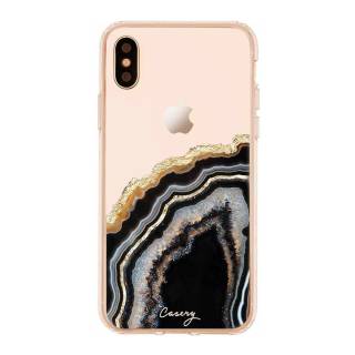 Casery iPhone Case for iPhone X/XS, BLACK AND GOLD AGATE