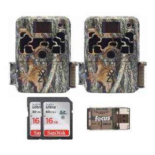 Browning Trail Cameras Dark Ops Extreme 16MP Game Camera (2-Pack) with Two 16GB SD Cards and USB 2.0 Card Reader