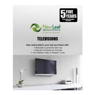 New Leaf 5-Year Televisions Service Plan for Products Retailing Under $10000