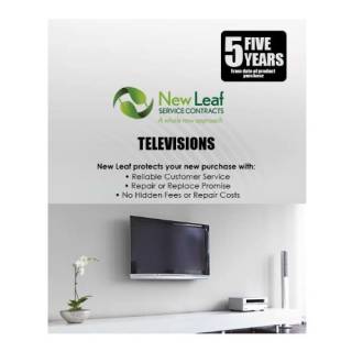 New Leaf 5-Year Televisions Service Plan for Products Retailing Under $15000