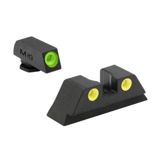 Meprolight ML 10222 Tru-Dot Fixed Night Sight Set for Glock 10mm and .45 ACP Pistols (Yellow/Green)