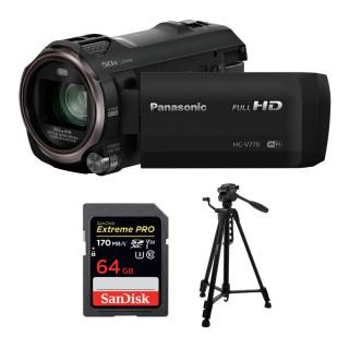 Panasonic HC-V770 Full HD Camcorder with 64GB SD Card and 57-Inch Tripod