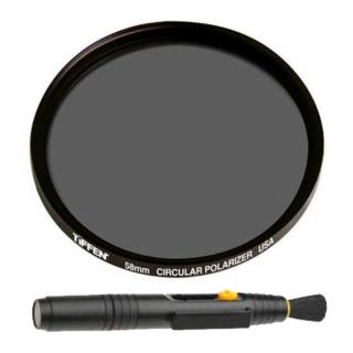 Tiffen 58mm Circular Polarizer Lens Filter and Lens Pen Bundle