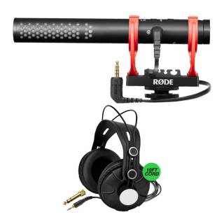 Rode VideoMic NTG On-Camera Shotgun Microphone Bundle with Knox Gear Closed-Back Monitoring Headphones